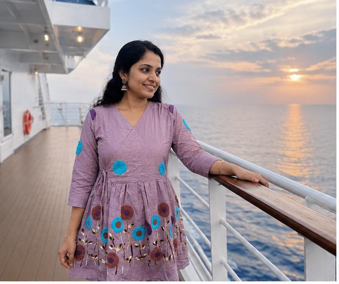 Lavender Embroidered Cotton Wrap Peplum Kurta